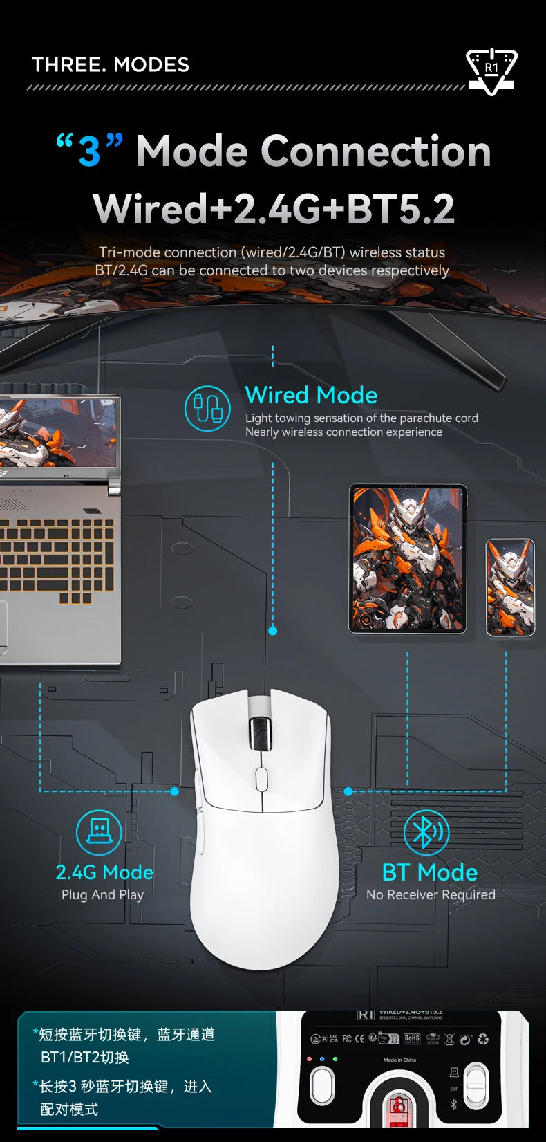 ATTACK SHARK™ R1/X11 UltraLight Wireless Gaming Mouse
