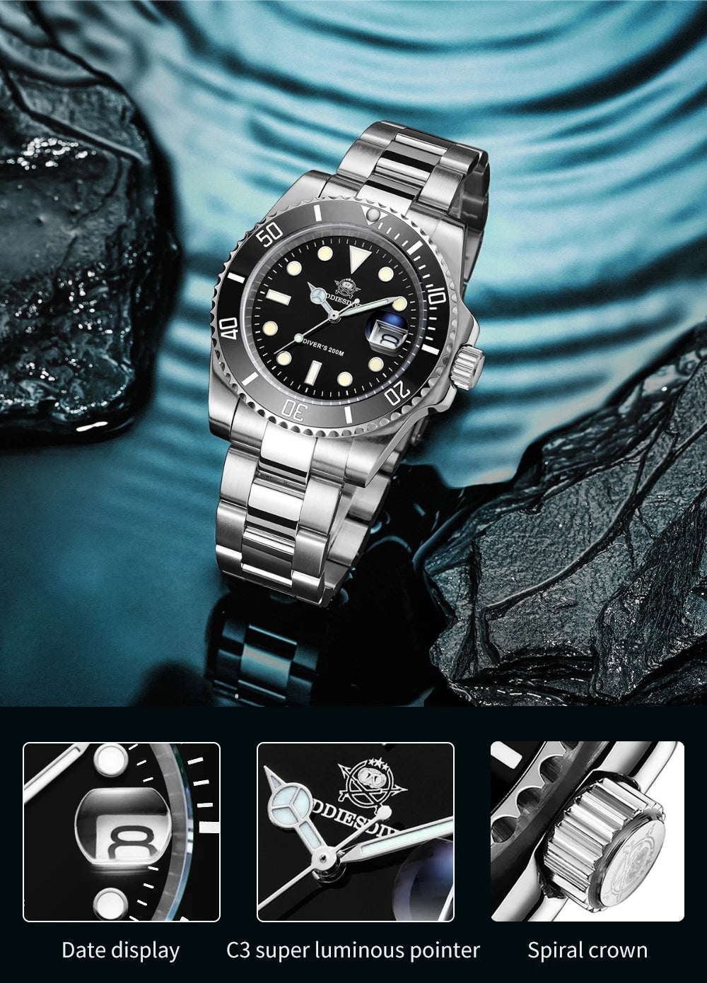 ADDIESDIVE™ Stainless Steel Quartz Business & Outdoor Men’s Watch