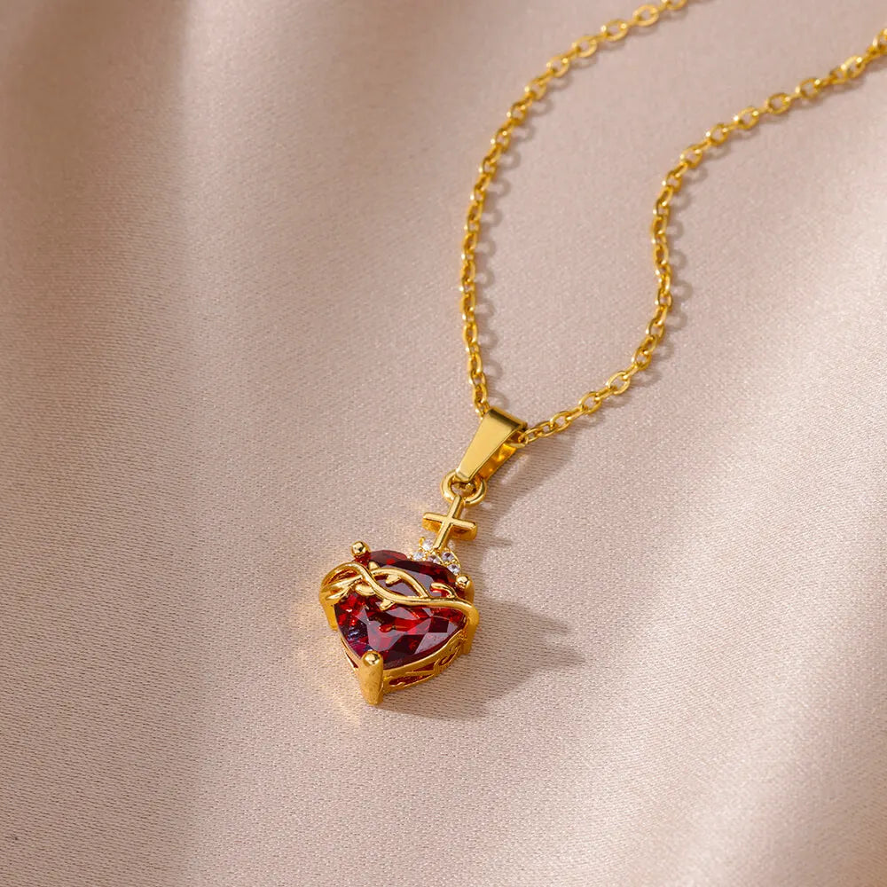 AURÉLIA™ Zircon Heart Cross Necklace