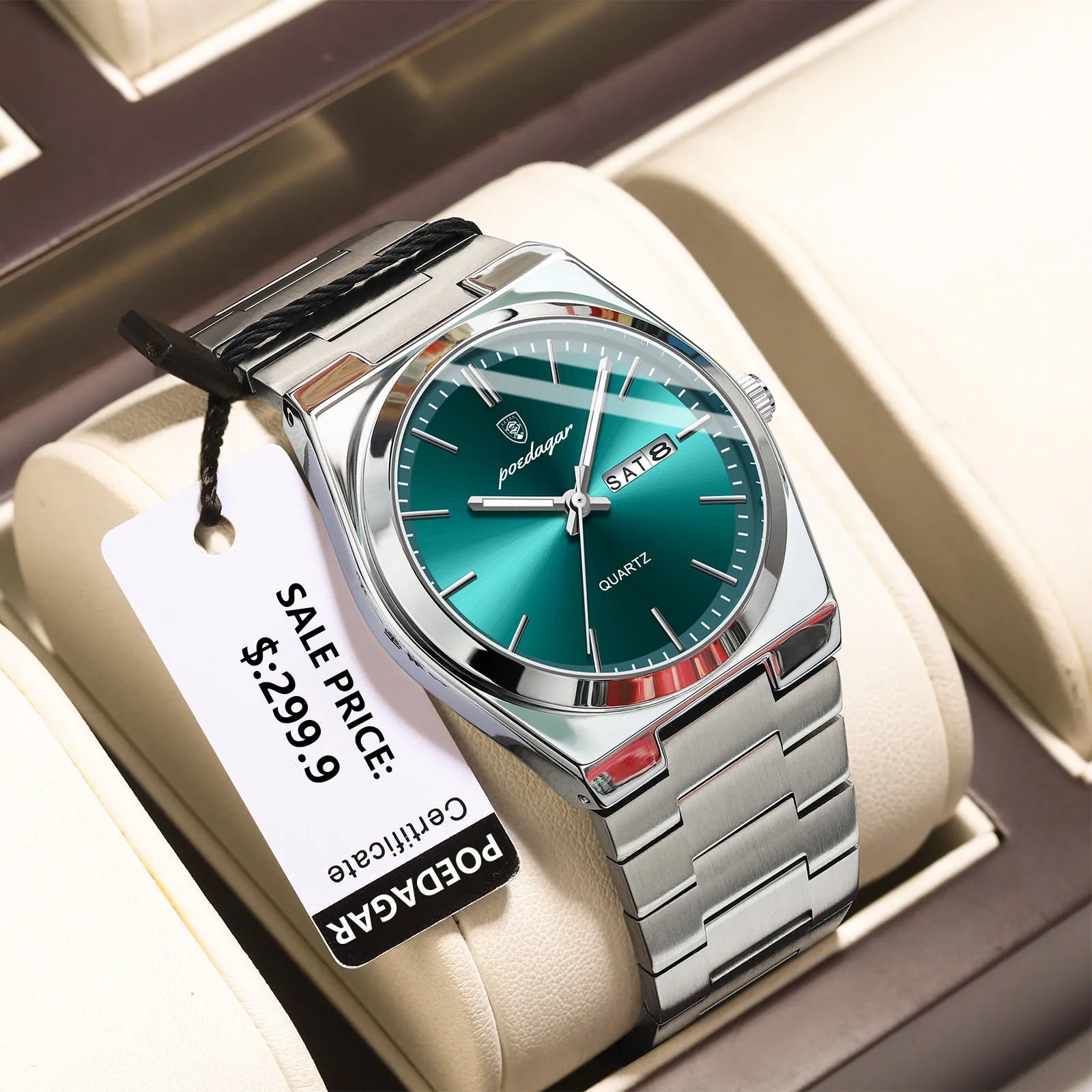POEDAGAR™ Luxury Stainless Steel Quartz Luminous Men’s Watch