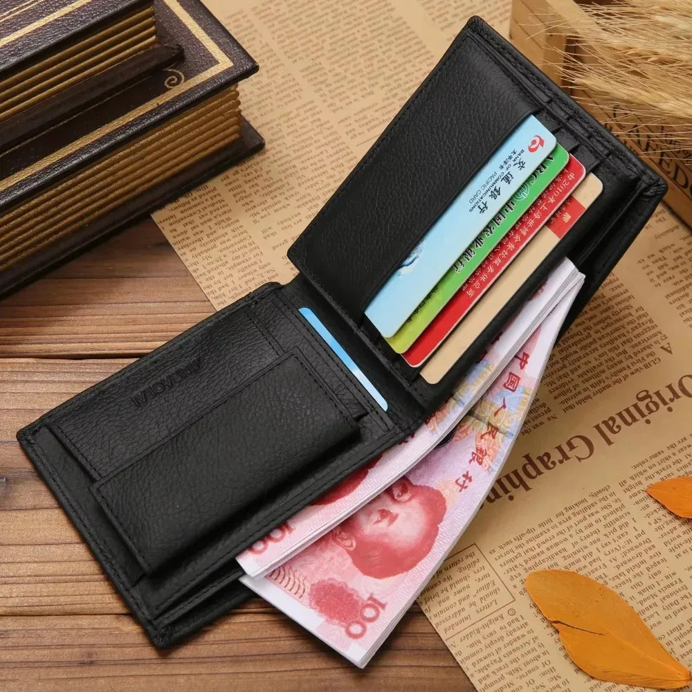 AURION™ Genuine Cowhide Leather Slim Wallet for Men