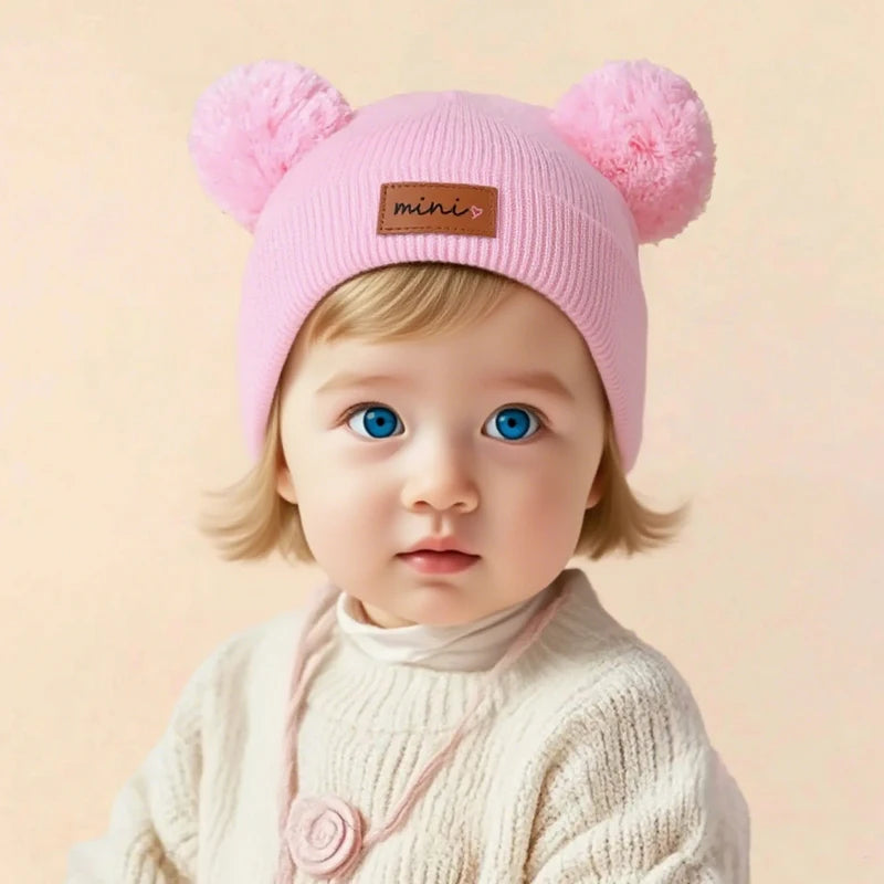 SoftNest™ 3Pcs Baby Knitted Winter Beanie Set