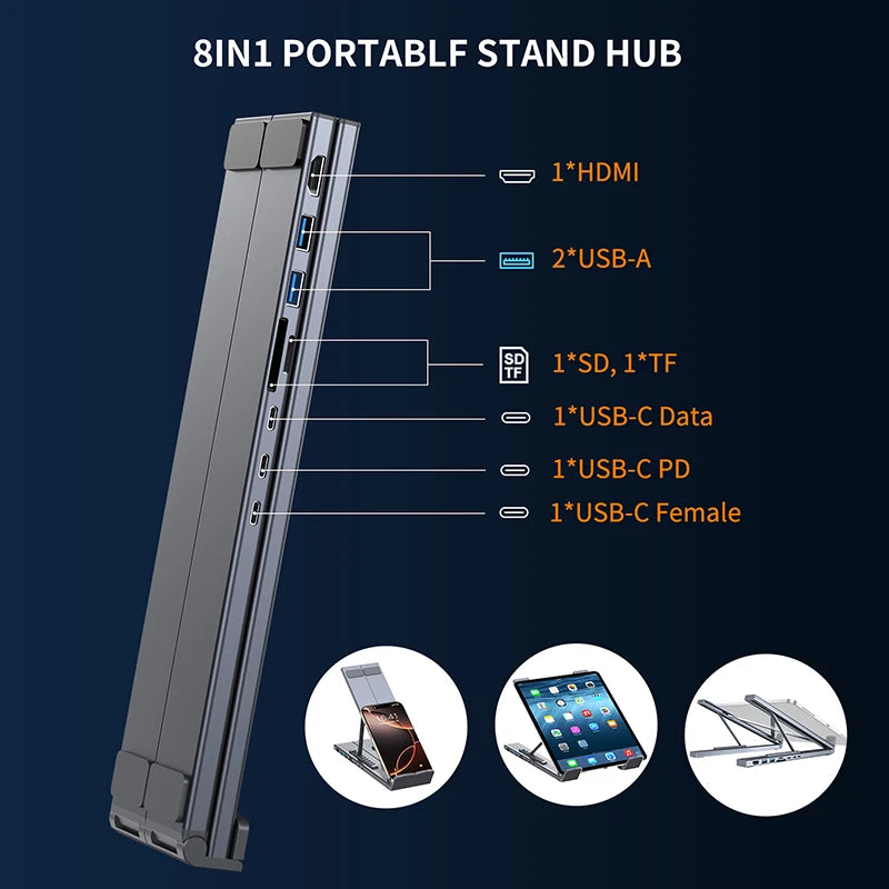 NOVASYNC™ 8-in-1 USB-C Docking Station Stand