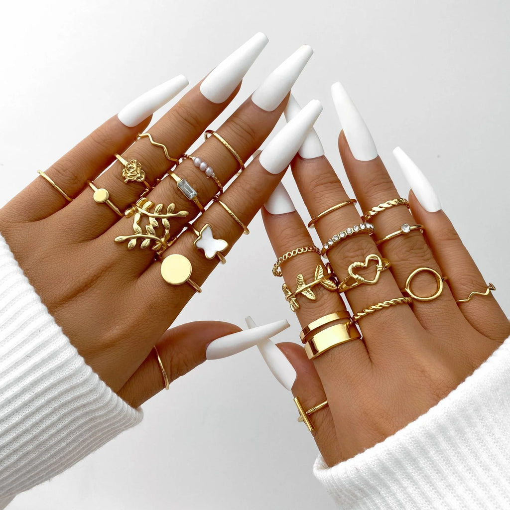 Aurelia™ 58Pcs Vintage Gold Plated Ring Set