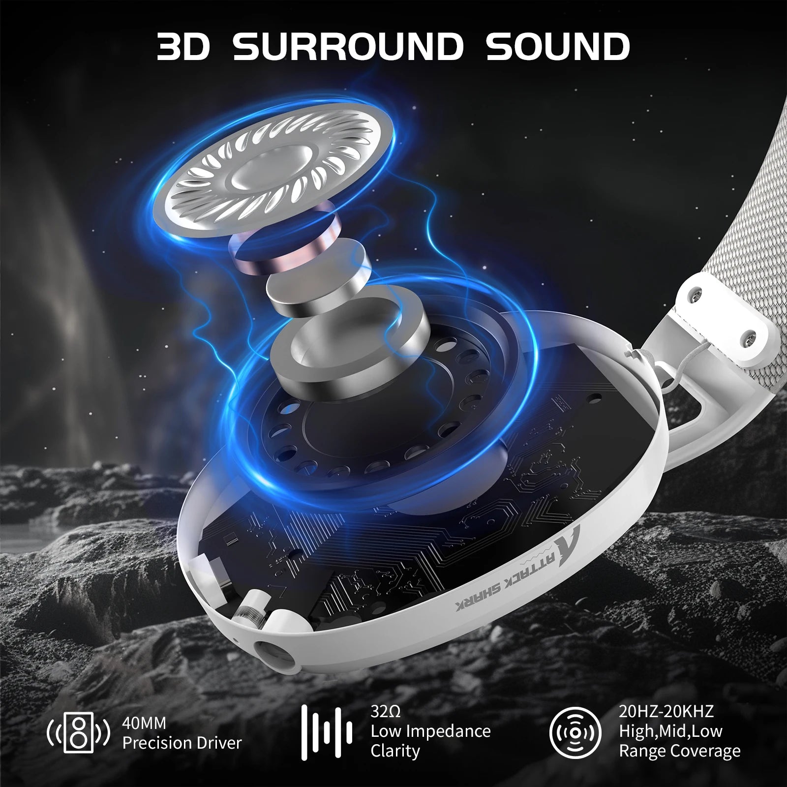 ATTACK SHARK L80 Wireless Gaming Headset – Ultra-Light RGB Low Latency