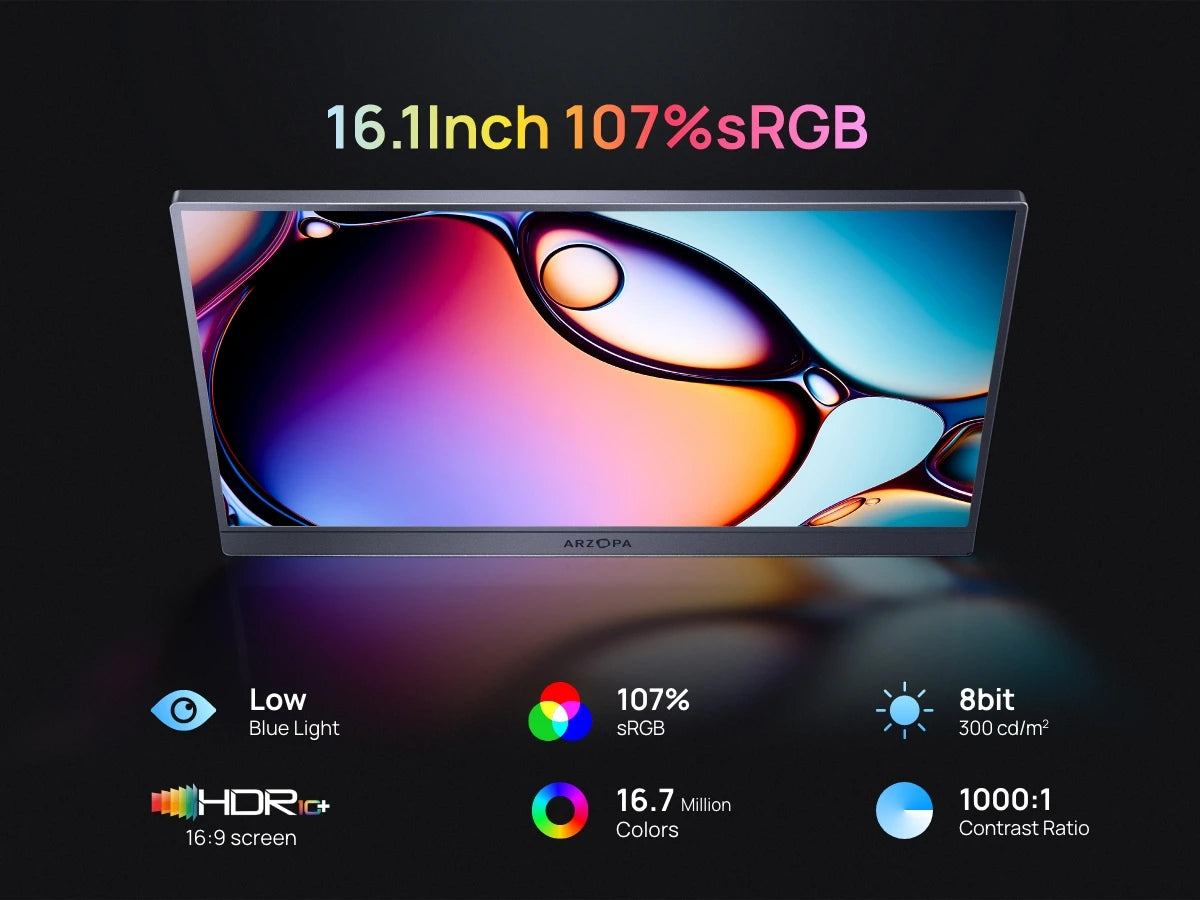 ARZOPA™ Z3FC 16.1” 2.5K 180Hz Portable Gaming Monitor