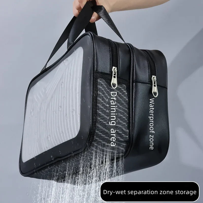LUXORA™ ClearView Dry-Wet Makeup Travel Bag