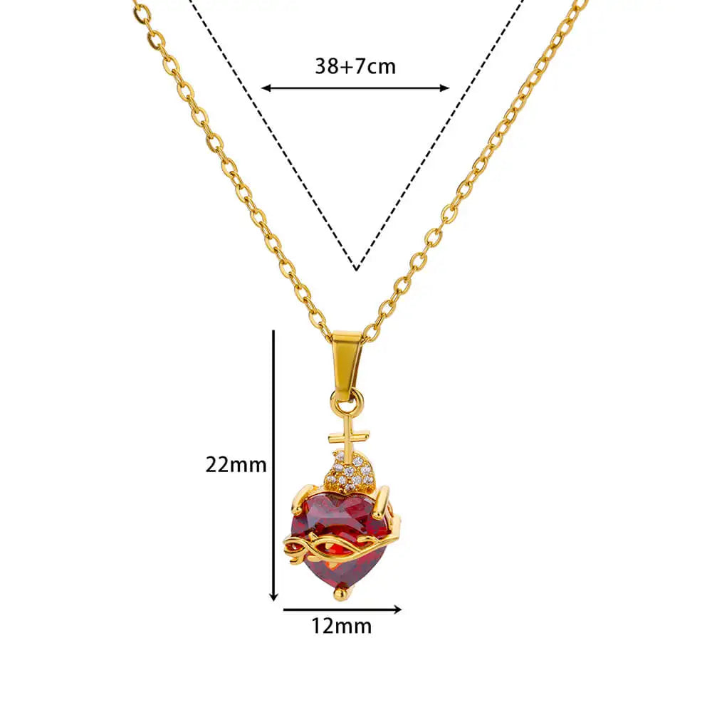 AURÉLIA™ Zircon Heart Cross Necklace