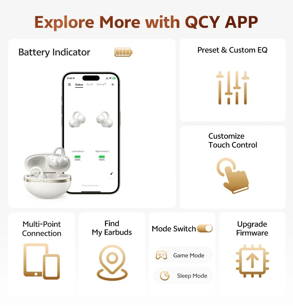 AURION™ Crossky Open-Ear Clip Wireless Earbuds