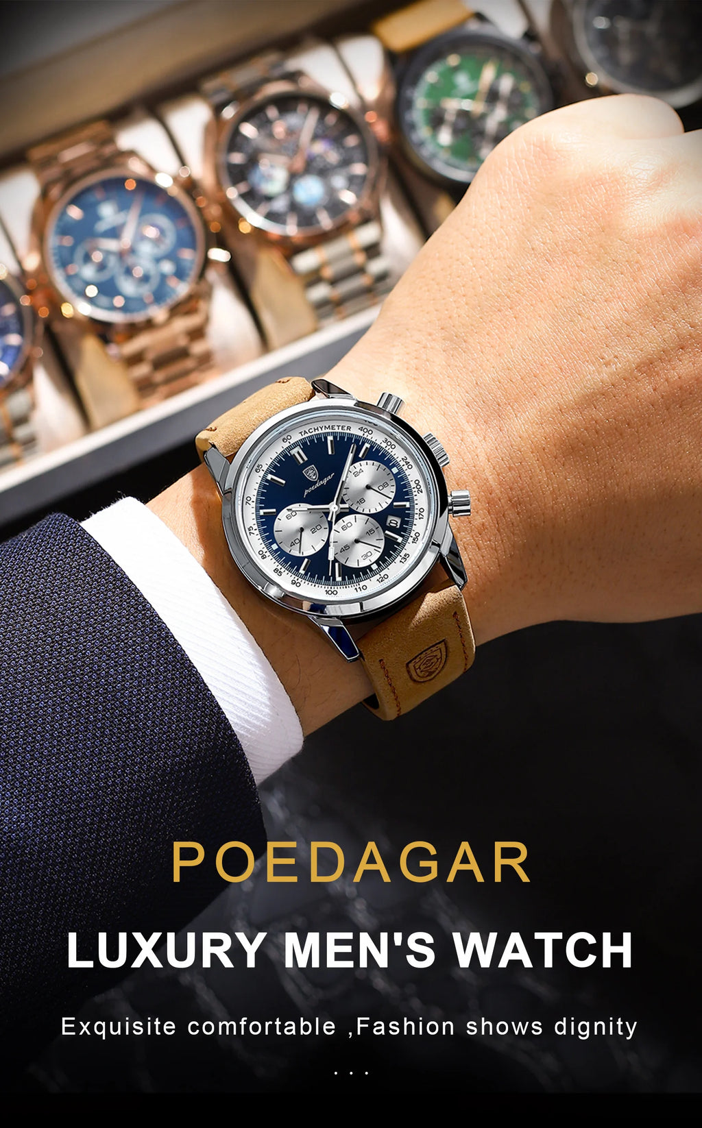 POEDAGAR™ Advanced Business Luxury Leather Men’s Watch