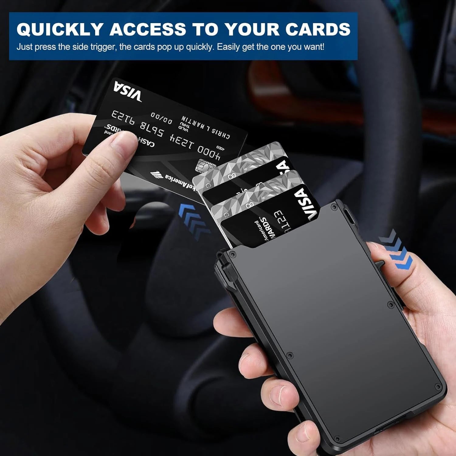AURION™ RFID Slim Pop-Up Card Holder Wallet for Men
