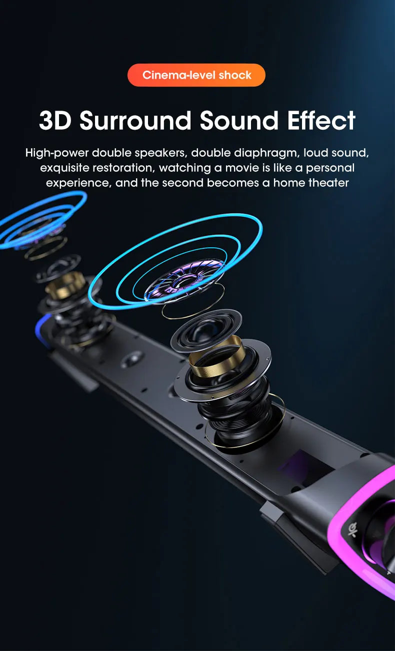SONIQEDGE™ 4D Stereo Soundbar Speaker