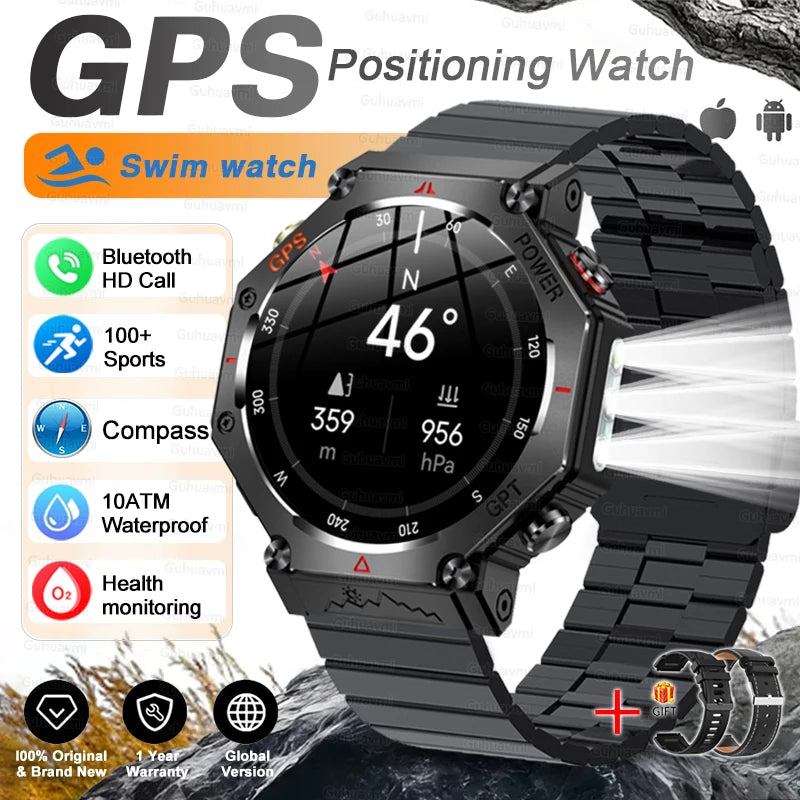 T-Rex 3 Ultra Military-Grade Smartwatch – GPS, 10ATM Waterproof, Compass & Altimeter, AMOLED HD Call