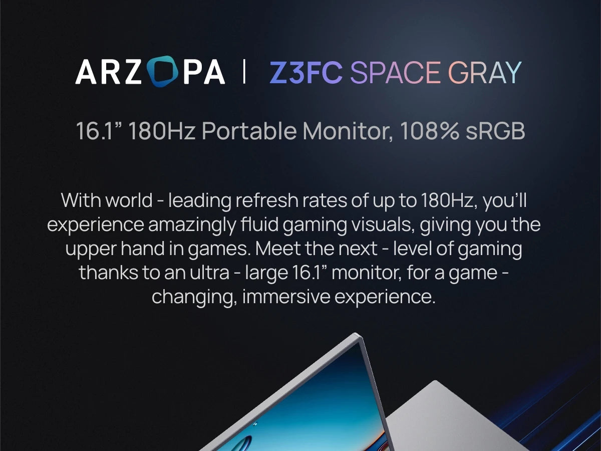ARZOPA™ Z3FC 16.1” 2.5K 180Hz Portable Gaming Monitor