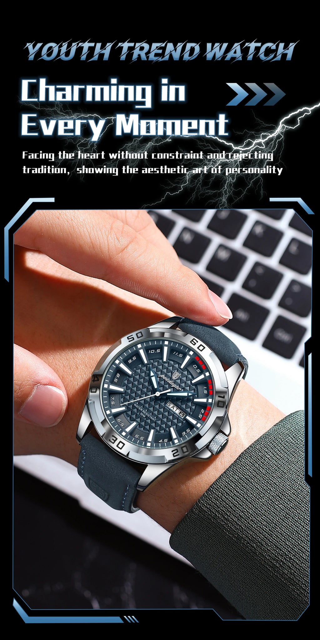 POEDAGAR™ Original Luxury Quartz Sport Leather Men’s Watch
