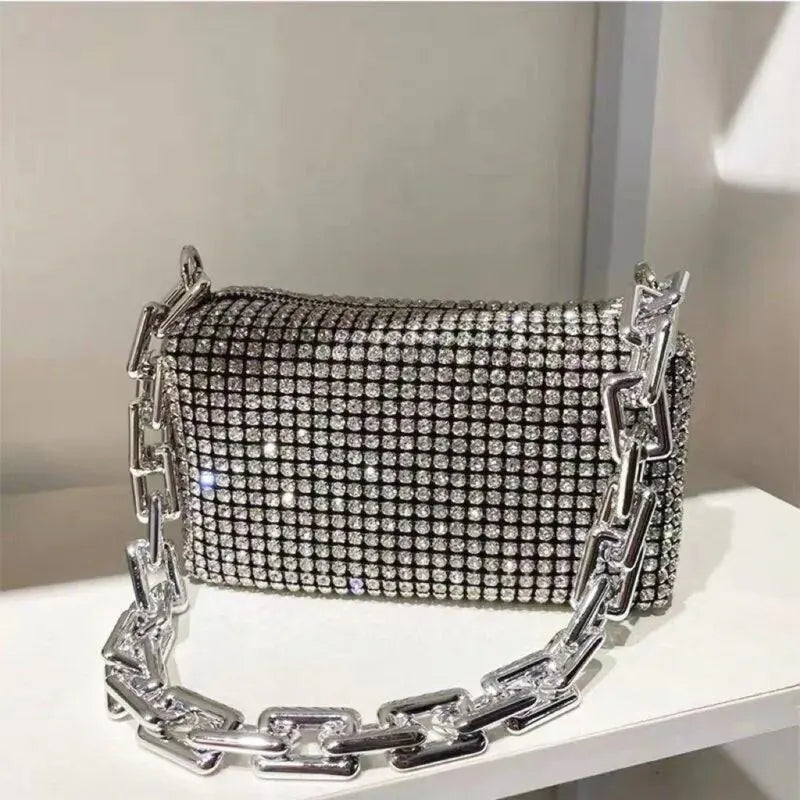 LUXEORA™ CrystalGlow Rhinestone Bucket Bag