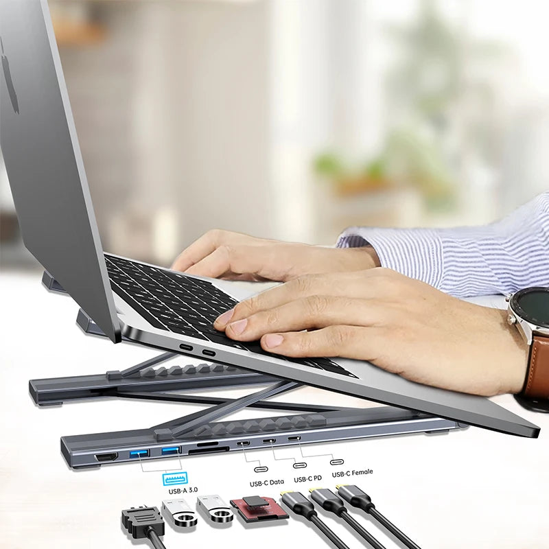 NOVASYNC™ 8-in-1 USB-C Docking Station Stand