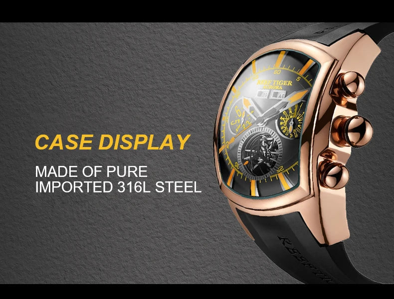 NOIRVANT™ Tourbillon Barrel Automatic Watch