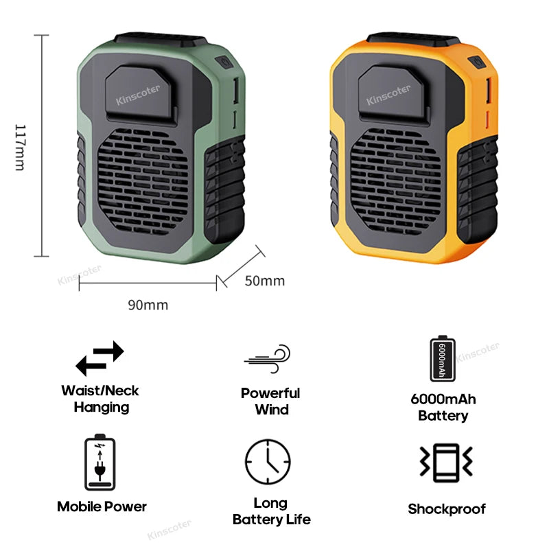 KINSCOTER™ AeroFlow Portable Neck & Waist Cooling Fan