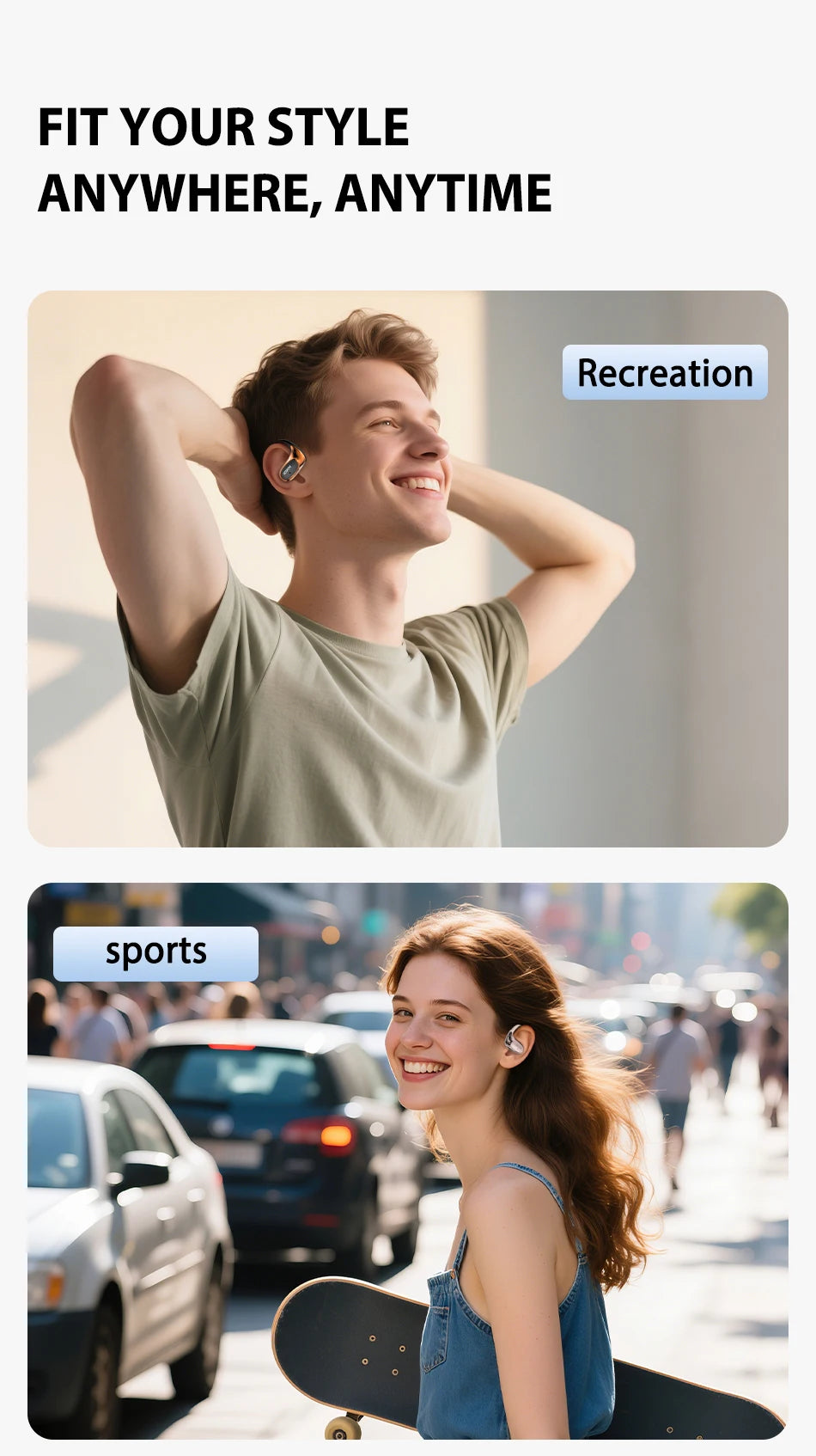 NEXORA™ AI Translation OWS Bluetooth Earhook Earphones