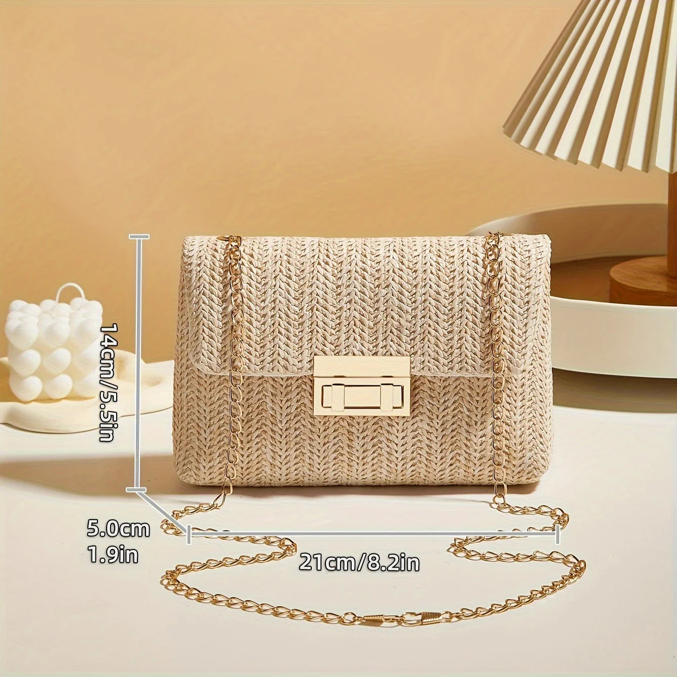 SOLÉVIA™ Handwoven Straw Shoulder Crossbody Bag
