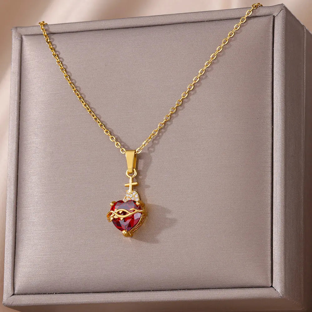 AURÉLIA™ Zircon Heart Cross Necklace