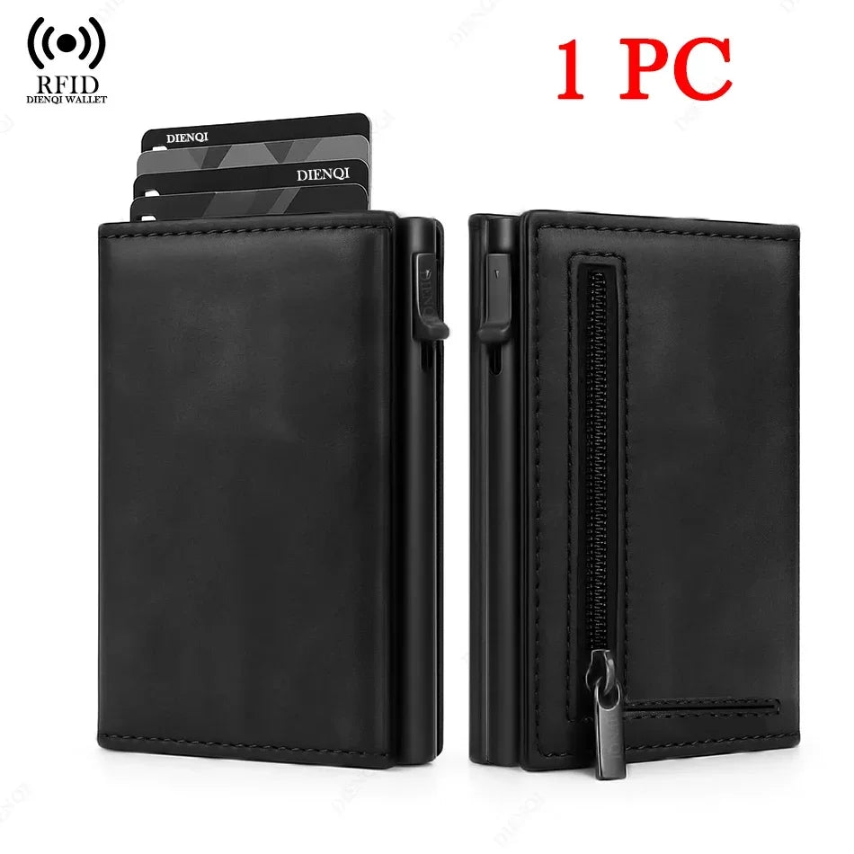 AURION™ Carbon Fiber RFID Slim Card & Coin Wallet for Men