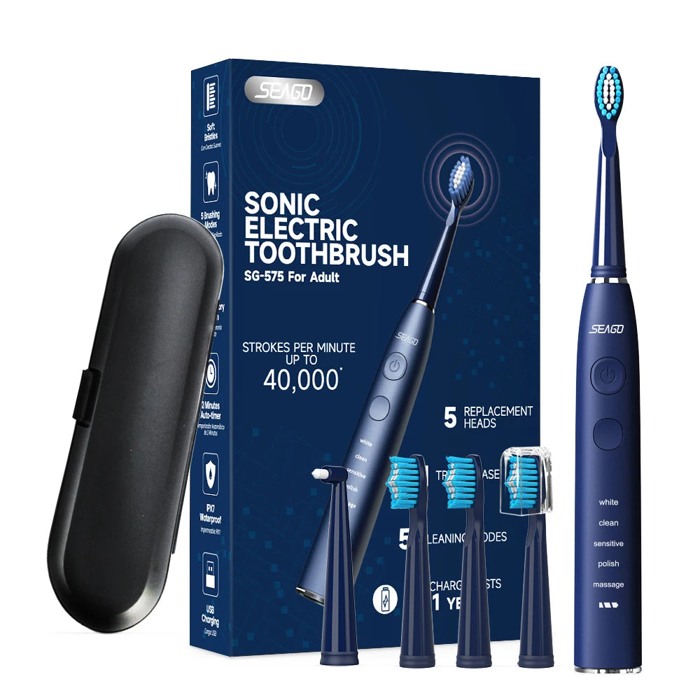 SEAGO™ UltraClean Sonic Electric Toothbrush Set