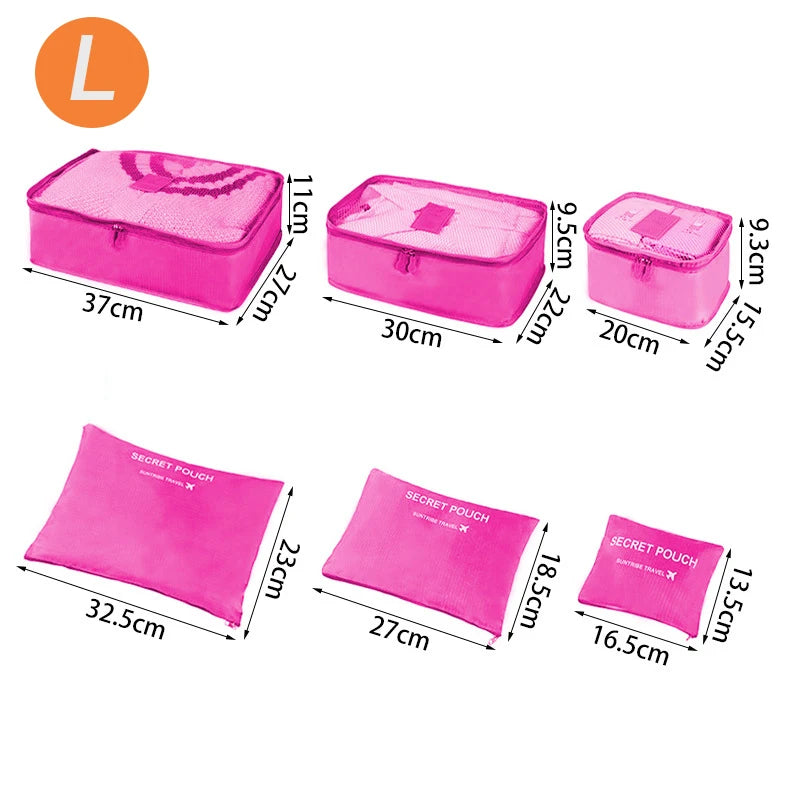 TRAVORA™ 6-Piece Travel Packing Organizer Set