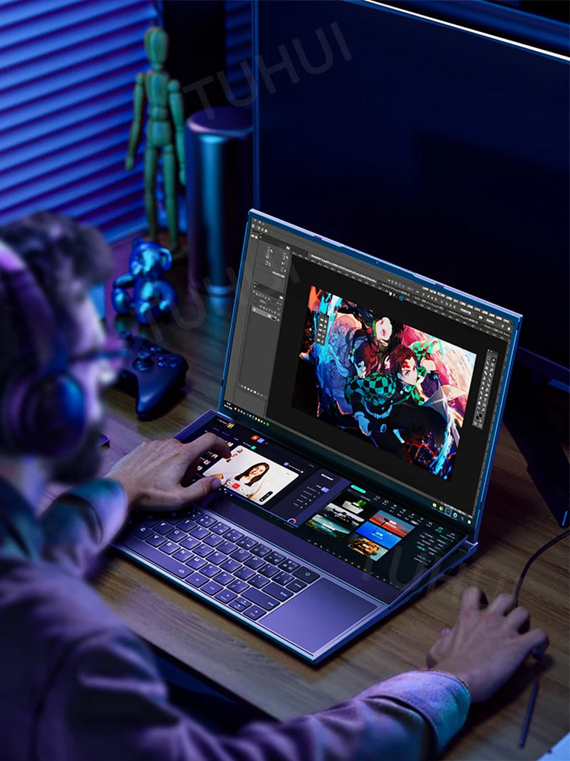TUHUI™ Dual Screen Pro 16” Intel i7 Gaming Laptop