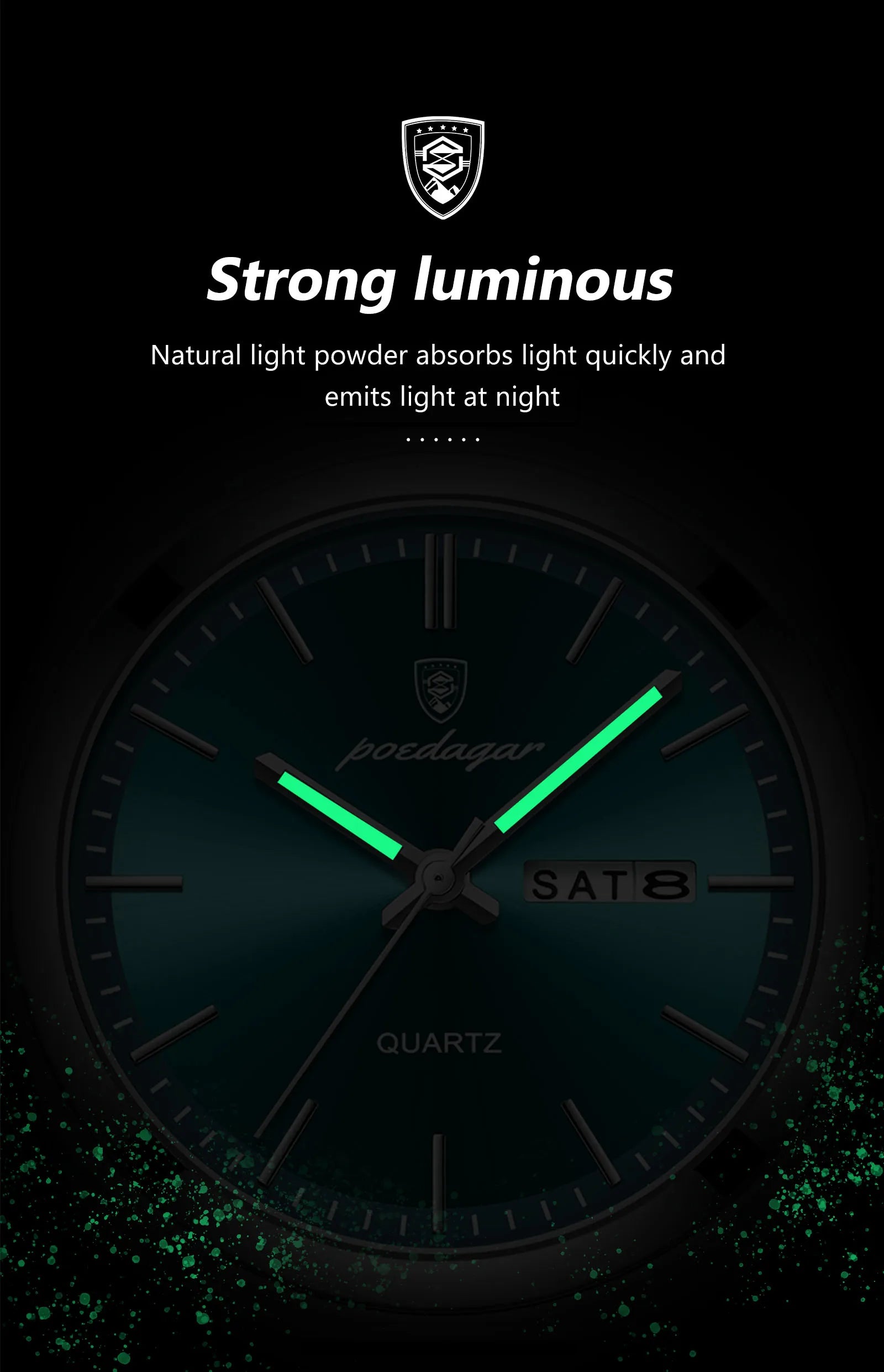 POEDAGAR™ Luxury Stainless Steel Quartz Luminous Men’s Watch