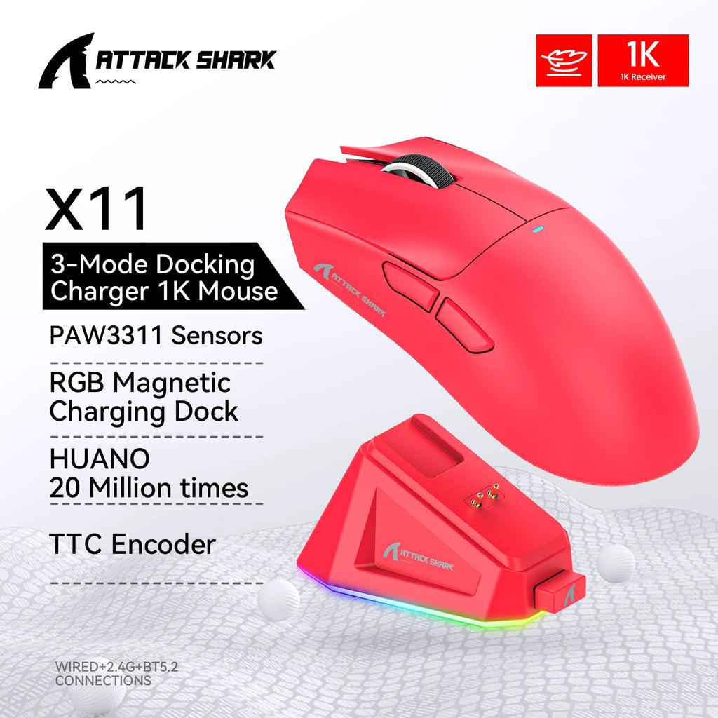 ATTACK SHARK™ R1/X11 UltraLight Wireless Gaming Mouse