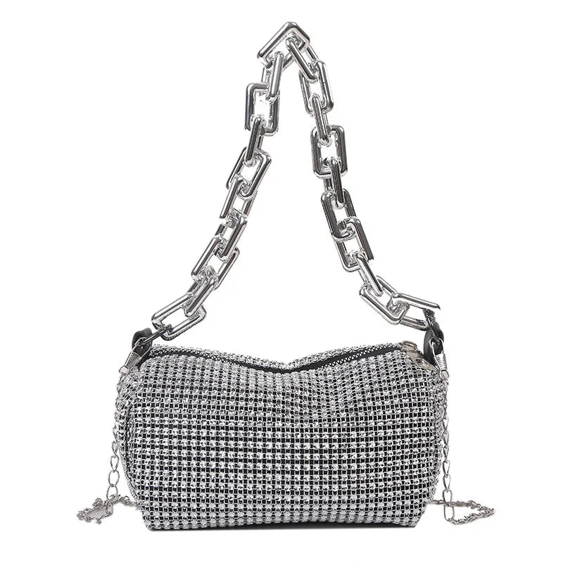 LUXEORA™ CrystalGlow Rhinestone Bucket Bag