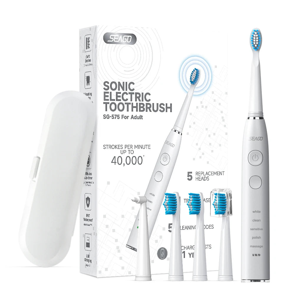 SEAGO™ UltraClean Sonic Electric Toothbrush Set