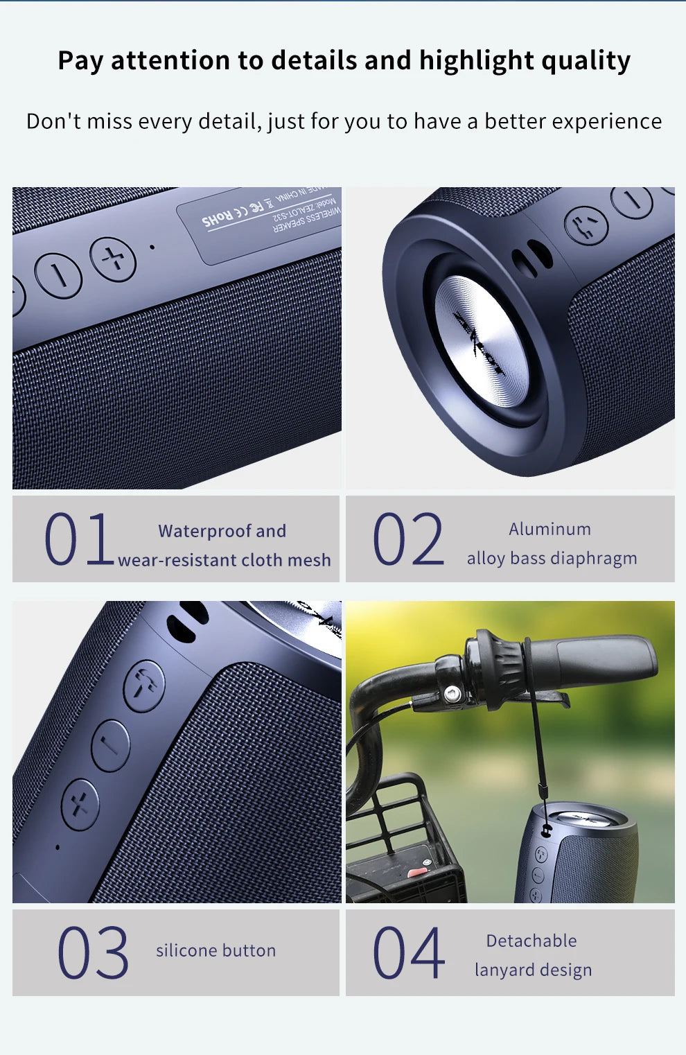 ZEALOT™ S32 Outdoor BassPulse Wireless Speaker