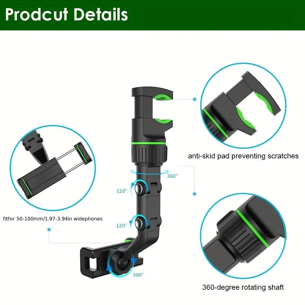AURAVIEW™ 360 Rearview Mirror Phone Mount