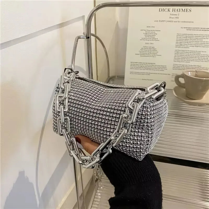 LUXEORA™ CrystalGlow Rhinestone Bucket Bag