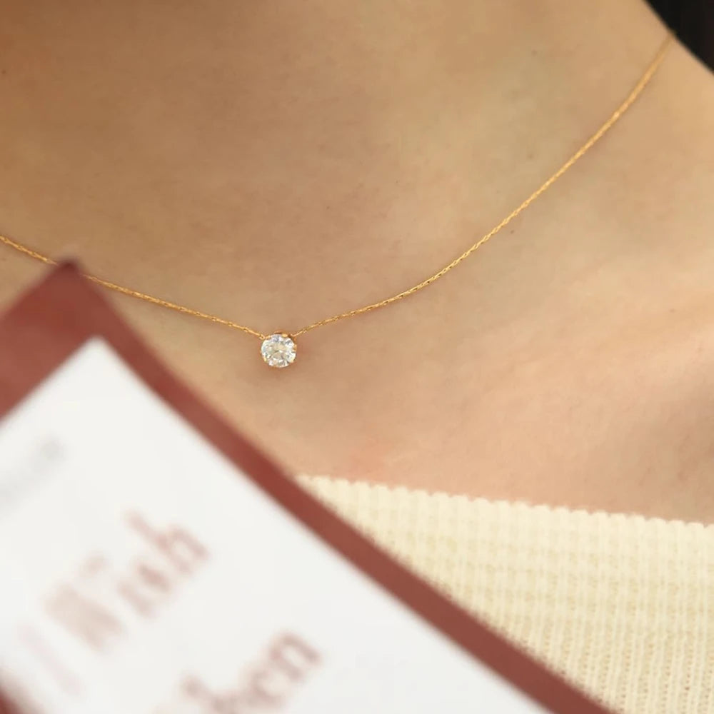 LUNAVÉRA™ Gold Plated Zircon Charm Necklace