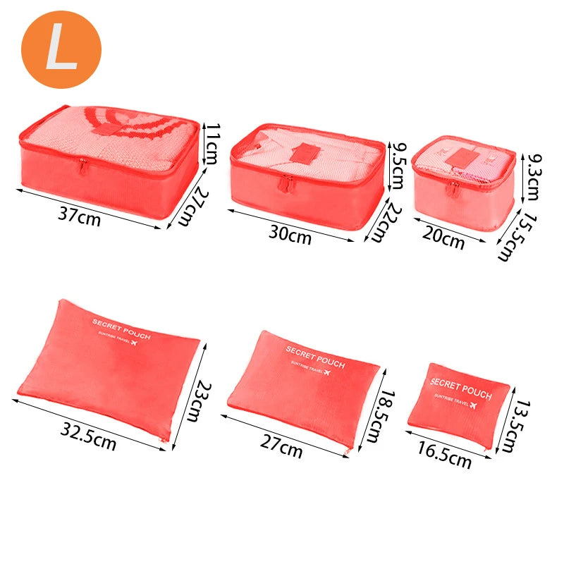 TRAVORA™ 6-Piece Travel Packing Organizer Set