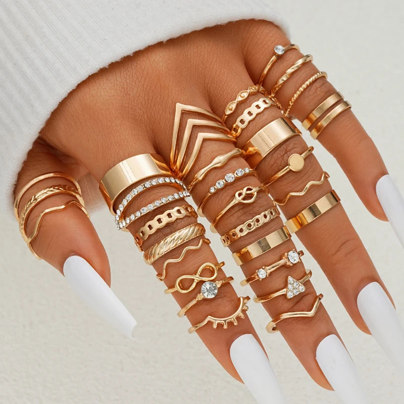 Aurelia™ 58Pcs Vintage Gold Plated Ring Set