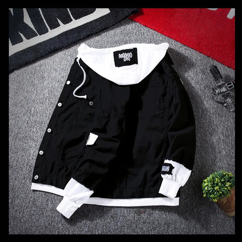 UrbanStreet™ Hooded Denim Jacket 2-in-1 Style